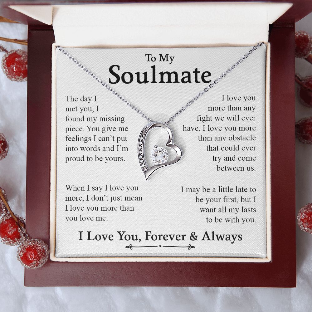 To My Soulmate | I Love You, Forever & Always - Forever Love Necklace