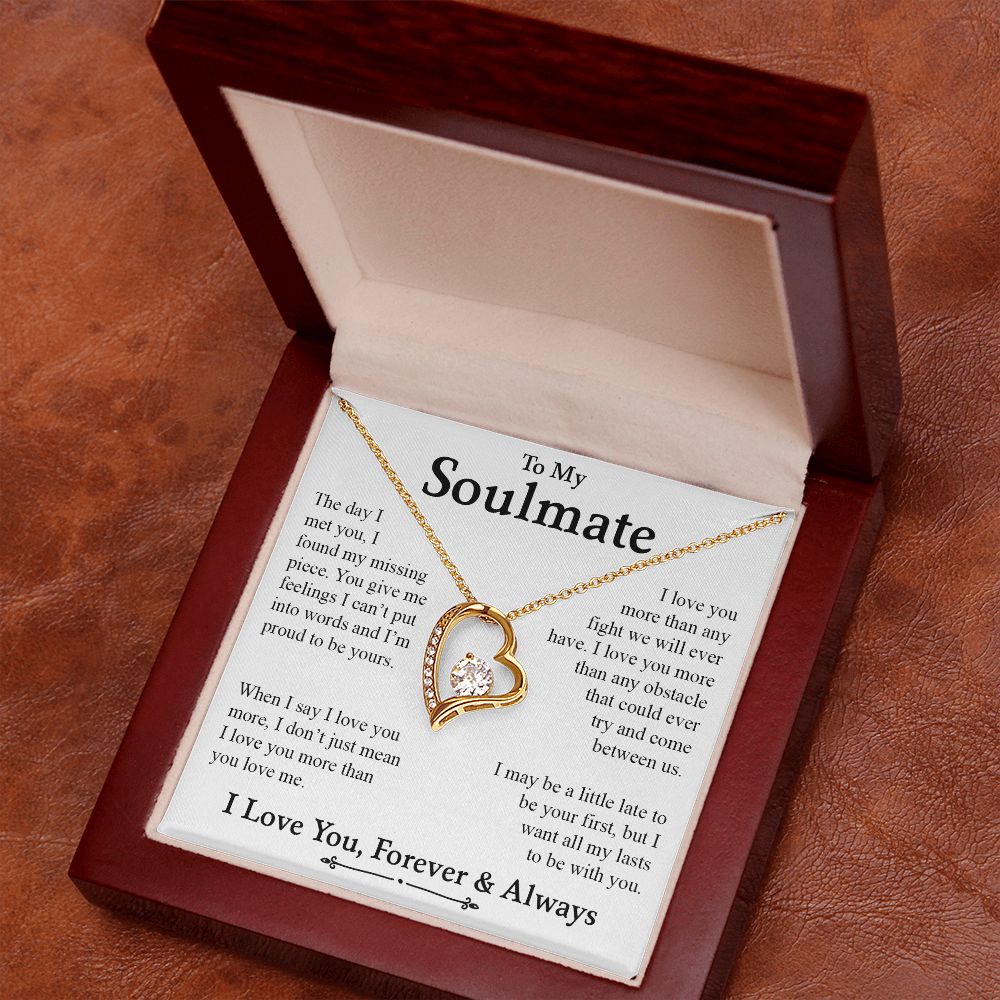 To My Soulmate | I Love You, Forever & Always - Forever Love Necklace