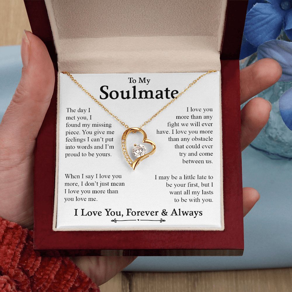 To My Soulmate | I Love You, Forever & Always - Forever Love Necklace