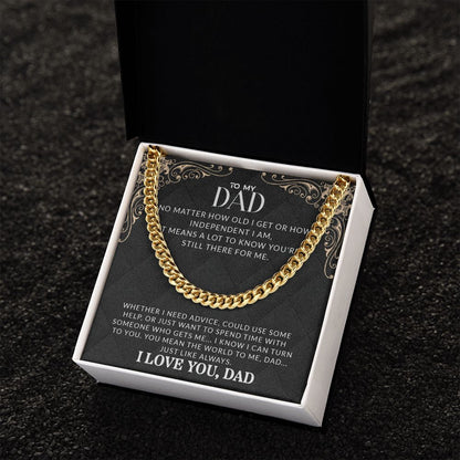 To My Dad | I Love You - Cuban Link Chain