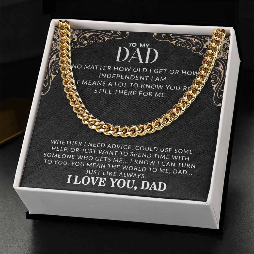 To My Dad | I Love You - Cuban Link Chain