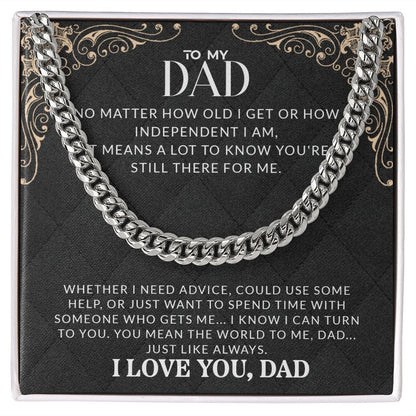 To My Dad | I Love You - Cuban Link Chain