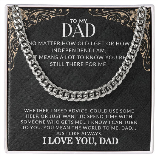 To My Dad | I Love You - Cuban Link Chain