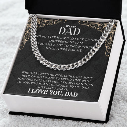 To My Dad | I Love You - Cuban Link Chain