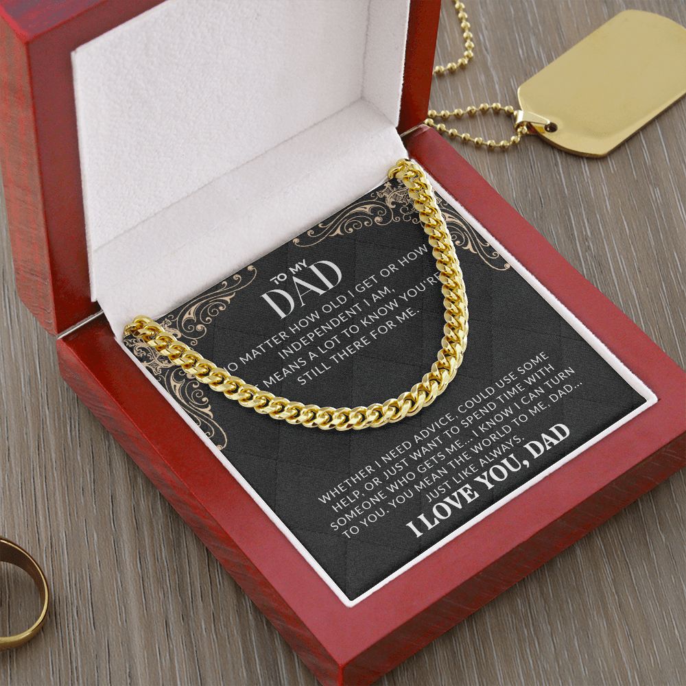 To My Dad | I Love You - Cuban Link Chain