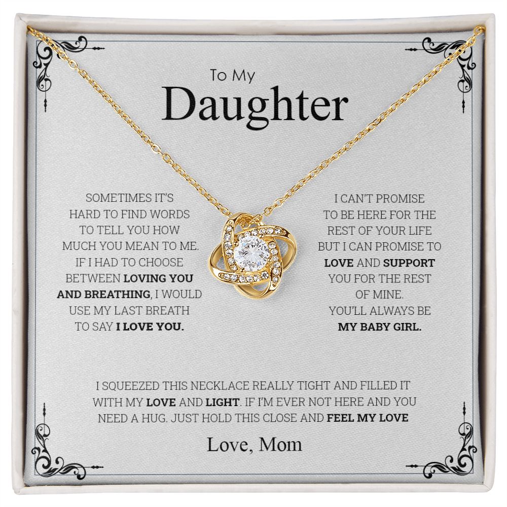 To My Daughter | I Love You - Love Knot Necklace