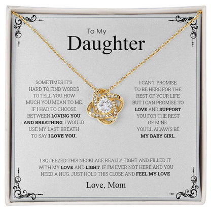 To My Daughter | I Love You - Love Knot Necklace