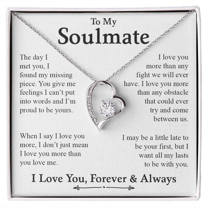 To My Soulmate | I Love You, Forever & Always - Forever Love Necklace