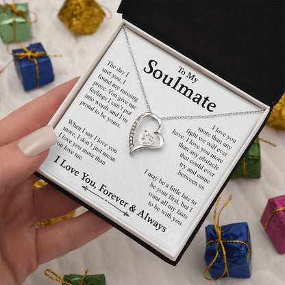 To My Soulmate | I Love You, Forever & Always - Forever Love Necklace