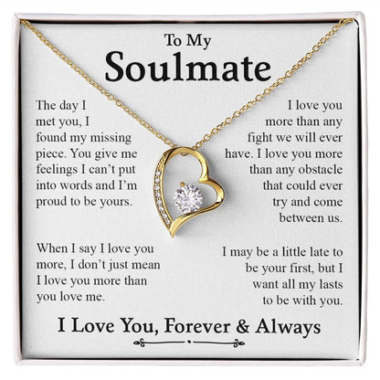 To My Soulmate | I Love You, Forever & Always - Forever Love Necklace