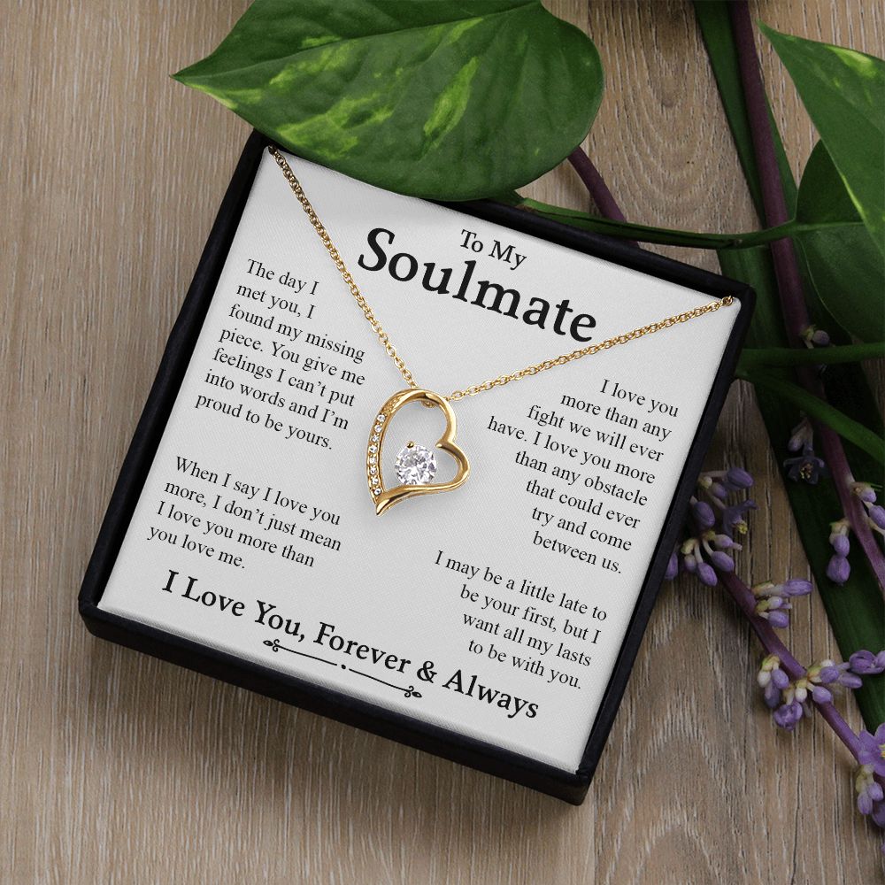 To My Soulmate | I Love You, Forever & Always - Forever Love Necklace