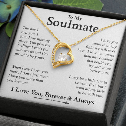 To My Soulmate | I Love You, Forever & Always - Forever Love Necklace