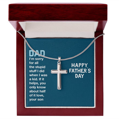 To My Dad | Stainless Steel Cross Necklace